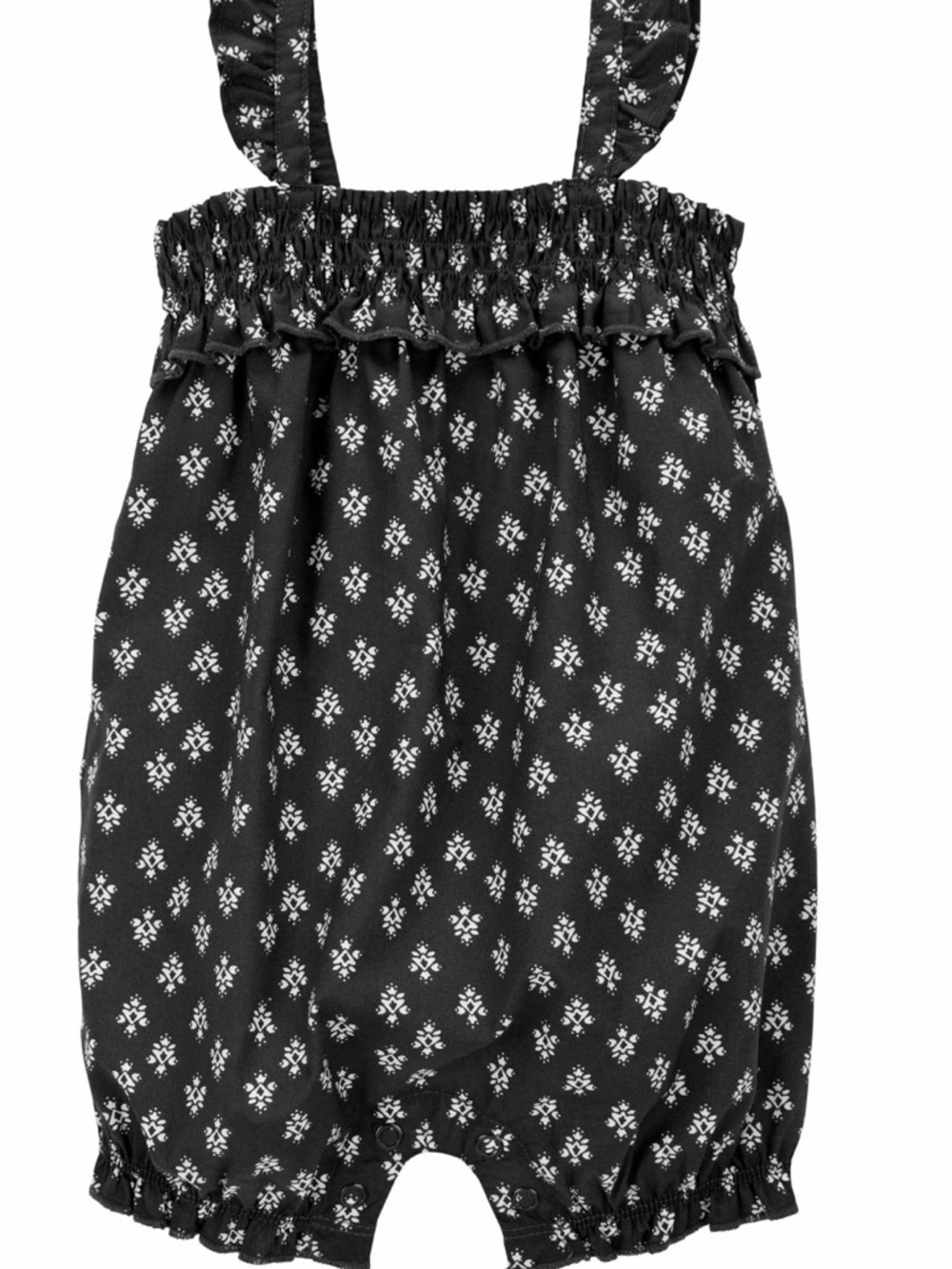 Carters Black & White Smocked Baby Romper